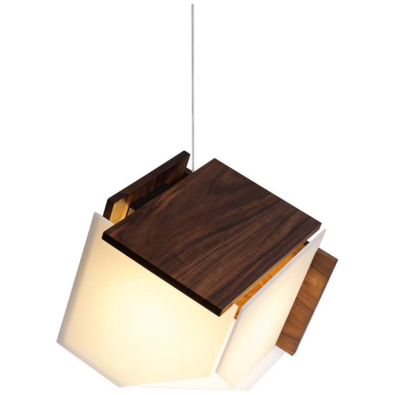 Image 2 Cerno Mica L 16" Wide Oiled Walnut LED Pendant Light