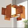 1_Cerno Muto 32" Wide Oiled Walnut LED Pendant Light