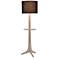 Cerno Nauta 59" Black Shade White Oak Aluminum LED Tray Floor Lamp