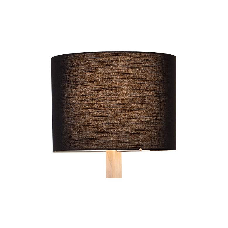 Image 2 Cerno Nauta 59" Black Shade White Oak Aluminum LED Tray Floor Lamp more views
