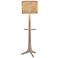 Cerno Nauta 59" Burlap Shade White Oak Aluminum LED Tray Floor Lamp