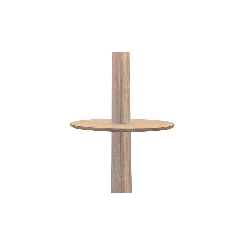 Image 3 Cerno Nauta 59" Burlap Shade White Oak Aluminum LED Tray Floor Lamp more views