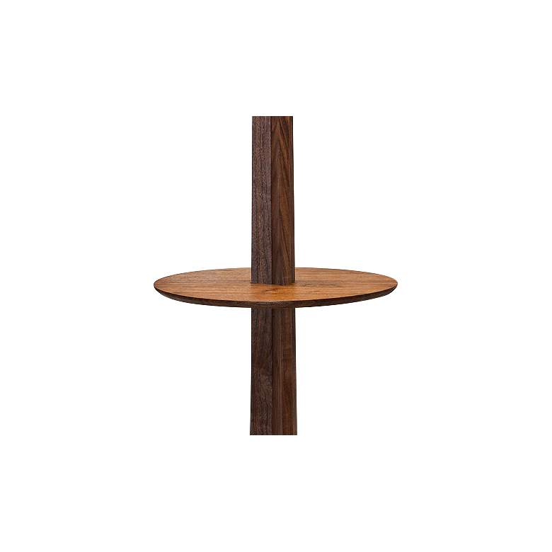 Image 3 Cerno Nauta 59" Walnut Aluminum LED Tray Floor Lamp with White Shade more views