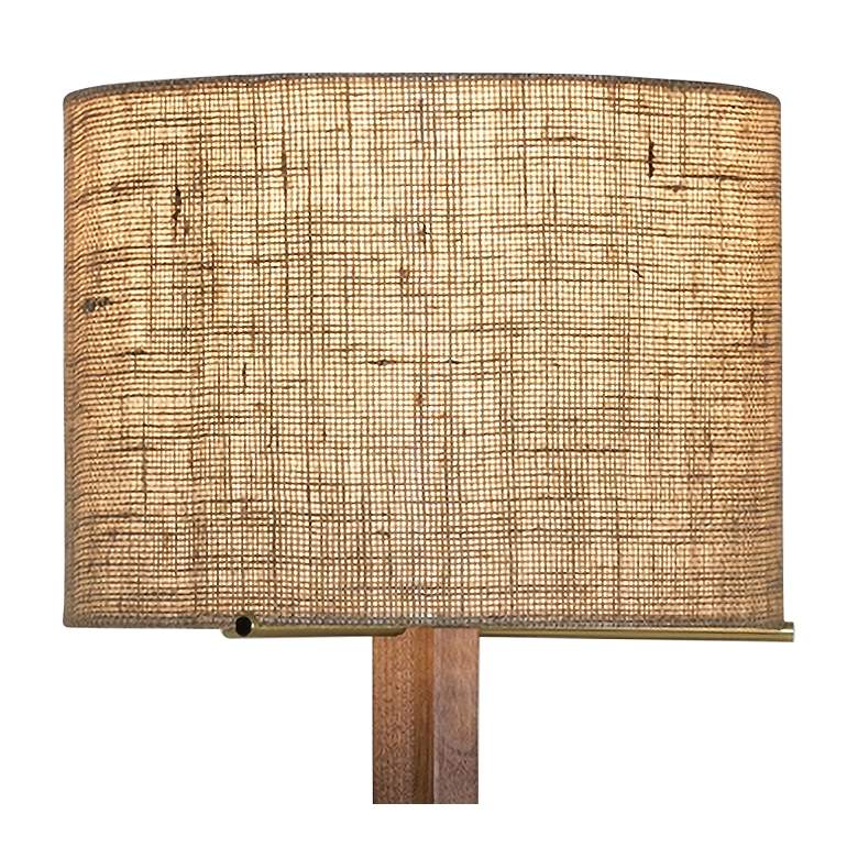 Cerno Nauta Stained Walnut LED Table Lamp with Burlap Shade more views