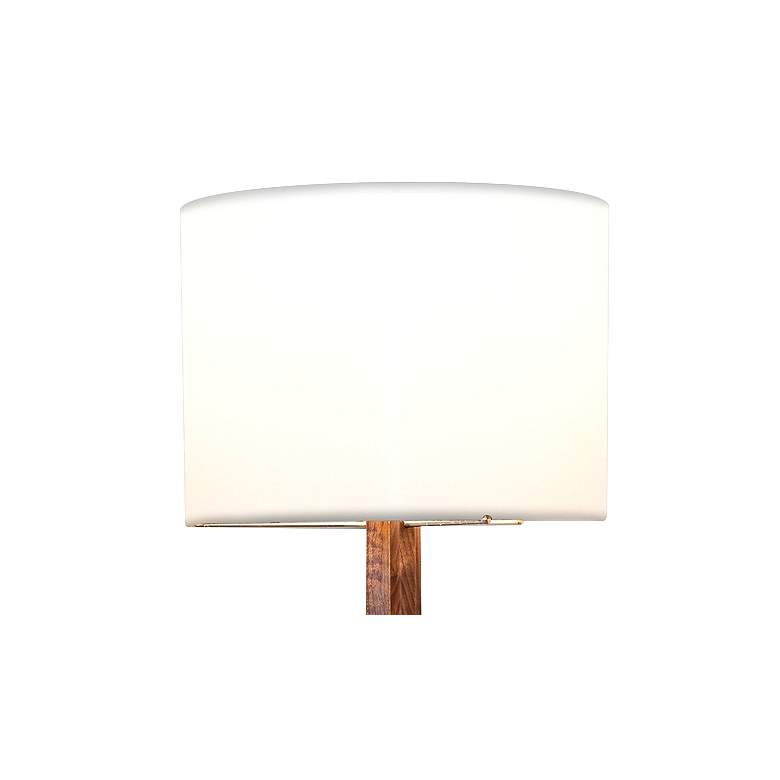 Image 2 Cerno Nauta Walnut and Brass LED Floor Lamp with White Shade more views