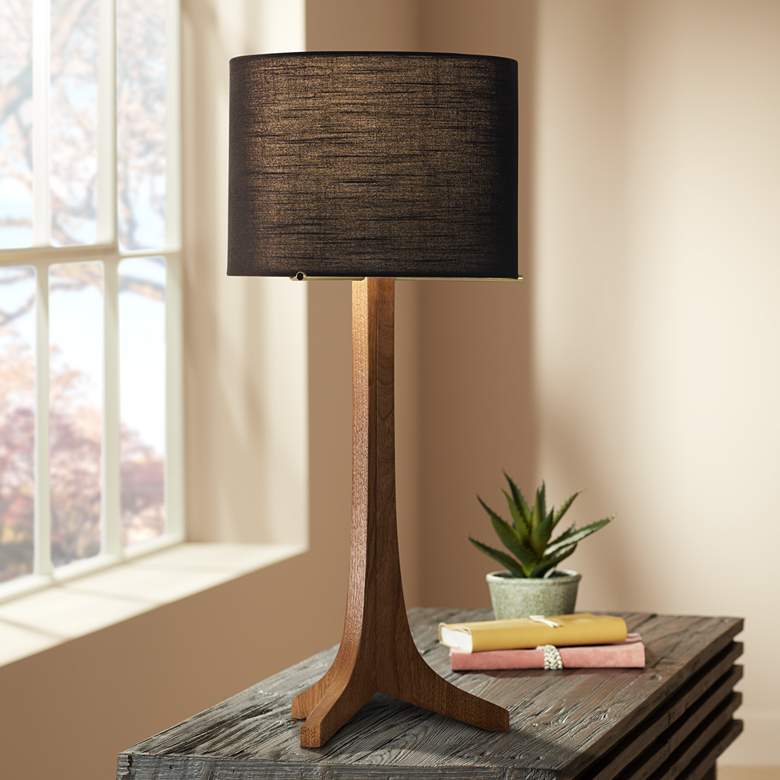 Image 1 Cerno Nauta Walnut LED Table Lamp with Black Amaretto Shade