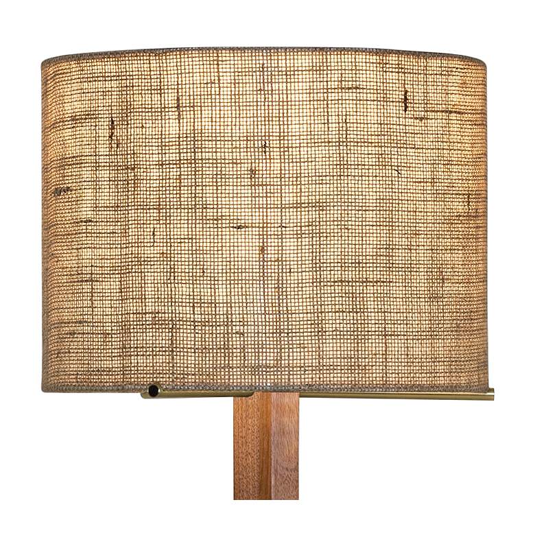 Image 3 Cerno Nauta Walnut Wood and Burlap Shade Modern LED Table Lamp more views