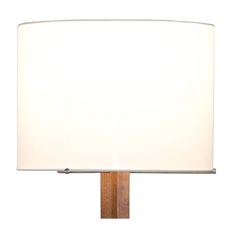 Image 3 Cerno Nauta Walnut Wood LED Table Lamp w/ White Linen Shade more views