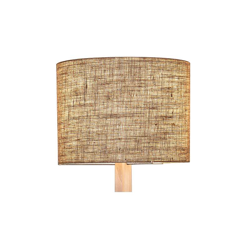 Image 2 Cerno Nauta White Oak Brass LED Floor Lamp with Burlap Shade more views