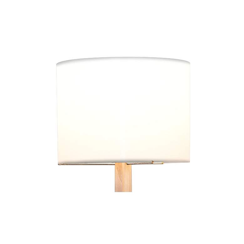 Image 2 Cerno Nauta White Oak Brass LED Floor Lamp with White Shade more views