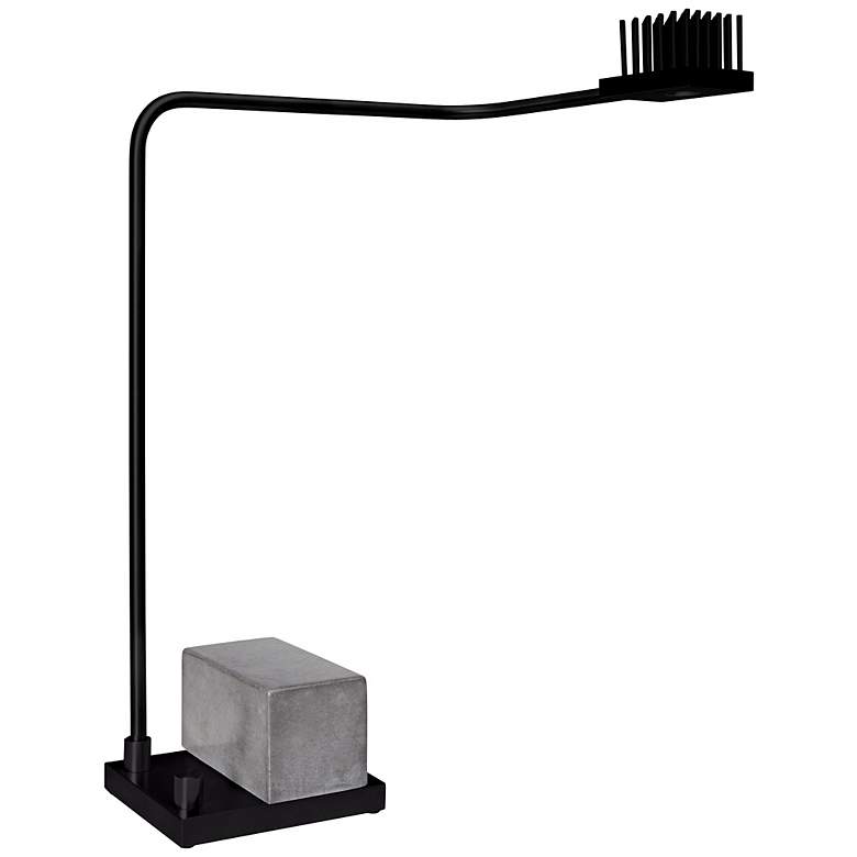 Image 1 Cerno Onus Black Aluminum and Grey Concrete LED Desk Lamp