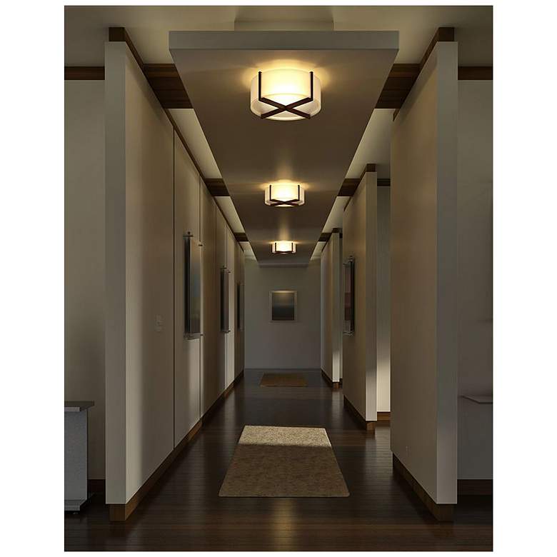 Image 3 Cerno Plura 18" Wide Walnut and White Modern Ceiling Light more views