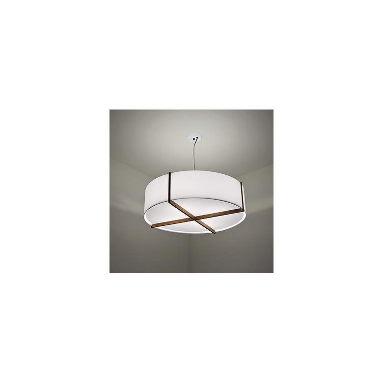 Image 1 Cerno Plura 18" Wide Walnut LED Pendant Light