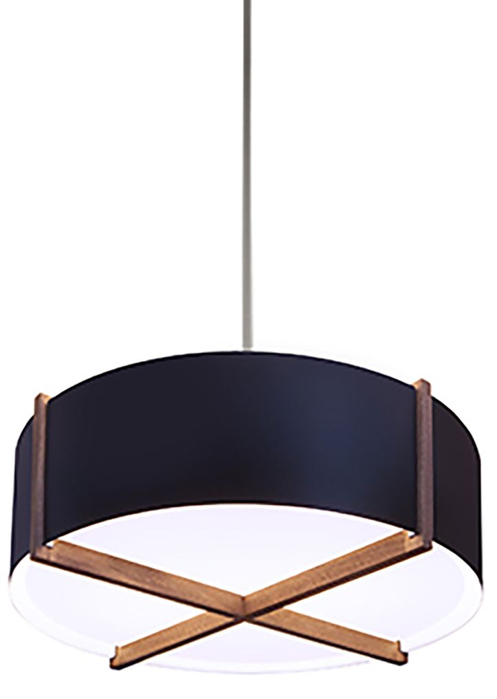 Cerno Plura 18" Wide Walnut and Matte Black Pendant Light - Made to Order