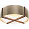 Cerno Plura 24" Walnut and Distressed Brass LED Drum Ceiling Light