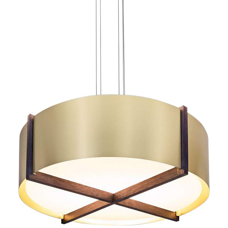 Image 2 Cerno Plura 30 inch Wide Brushed Brass LED Pendant Light