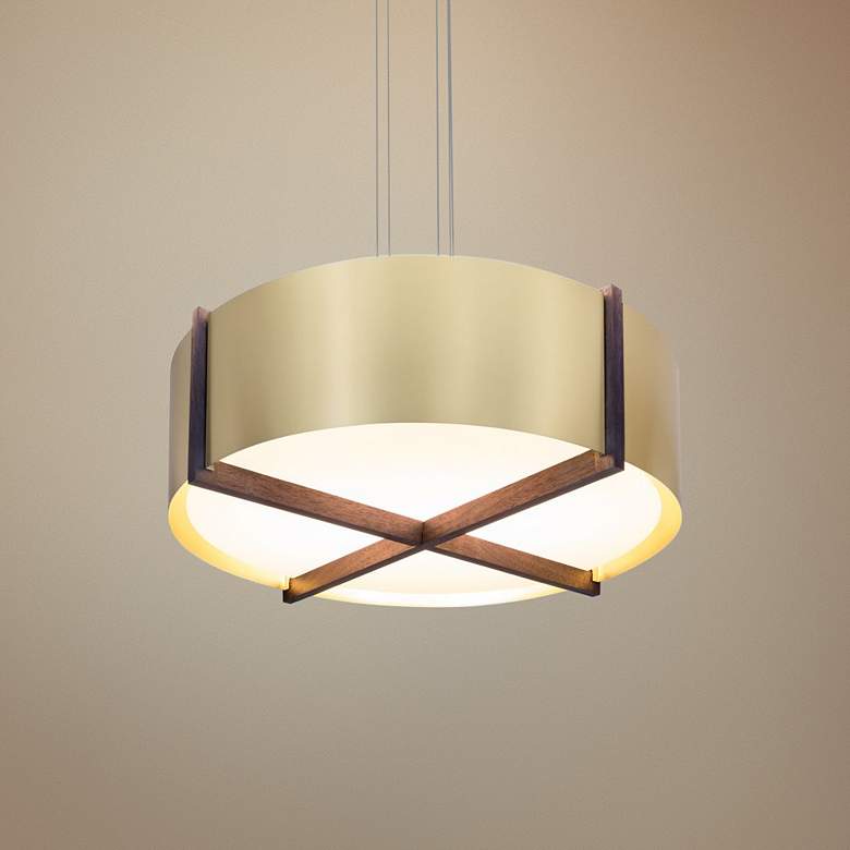 Image 1 Cerno Plura 30 inch Wide Brushed Brass LED Pendant Light