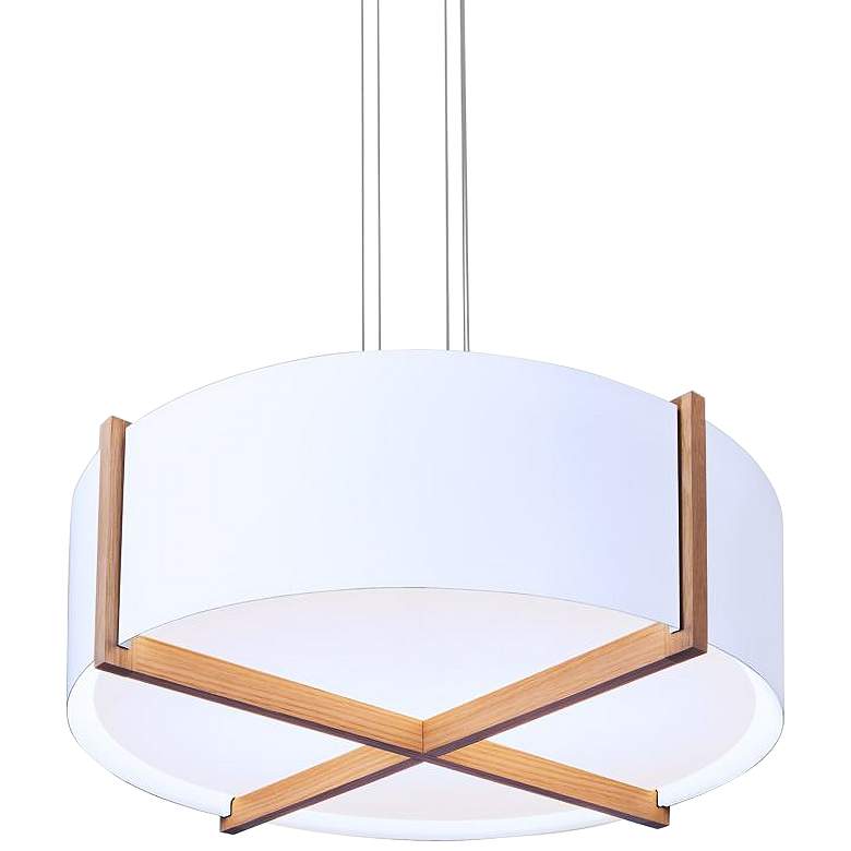 Image 2 Cerno Plura 30" Wide Gloss White LED Pendant Light