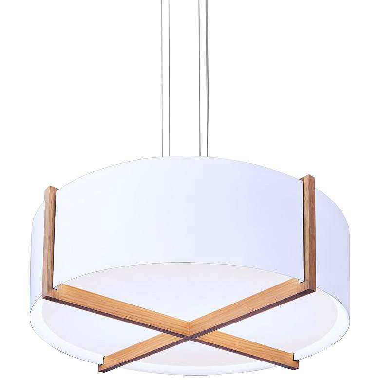 Image 2 Cerno Plura 30 inch Wide Gloss White LED Pendant Light