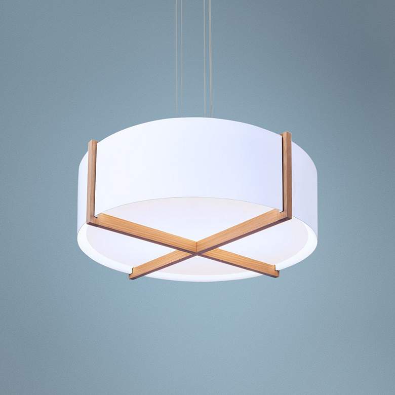 Image 1 Cerno Plura 30" Wide Gloss White LED Pendant Light