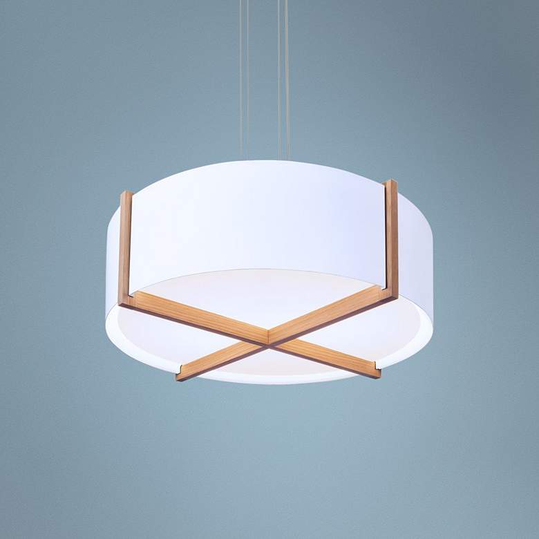 Image 1 Cerno Plura 30 inch Wide Gloss White LED Pendant Light