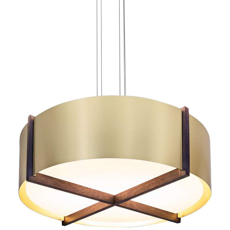 Image 2 Cerno Plura 36" Wide Brushed Brass LED Pendant Light