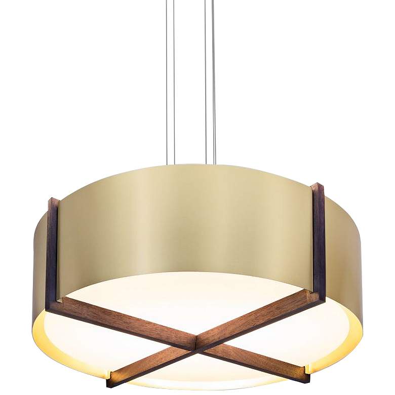 Image 2 Cerno Plura 36 inch Wide Brushed Brass LED Pendant Light