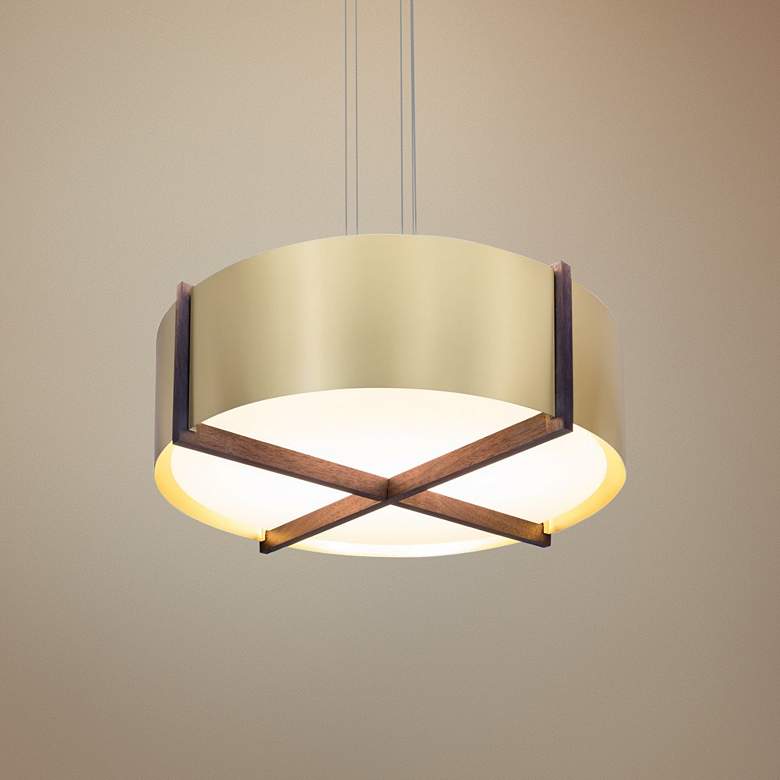 Image 1 Cerno Plura 36" Wide Brushed Brass LED Pendant Light