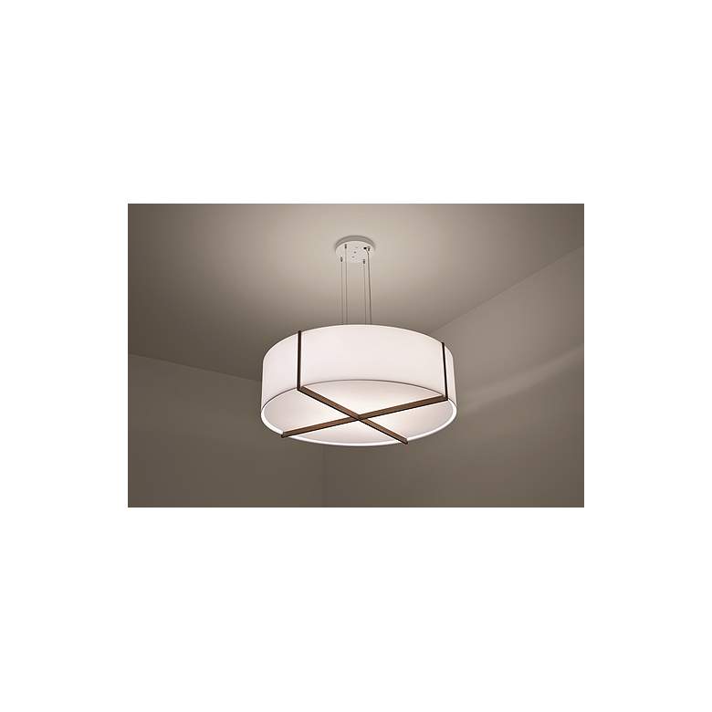 Image 2 Cerno Plura 36" Wide Walnut LED Pendant Light more views