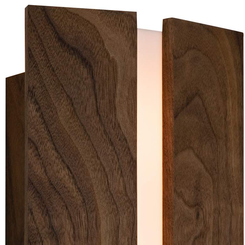 Image 2 Cerno Rima 12" High Walnut 4000K LED Wall Sconce more views