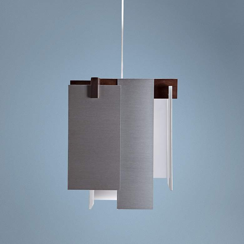 Image 1 Cerno Salix Brushed Aluminum 7 1/2" Wide LED Mini Pendant