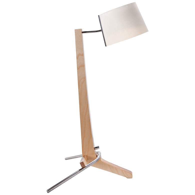 Image 1 Cerno Silva Baltic Birch and White Linen Desk Lamp