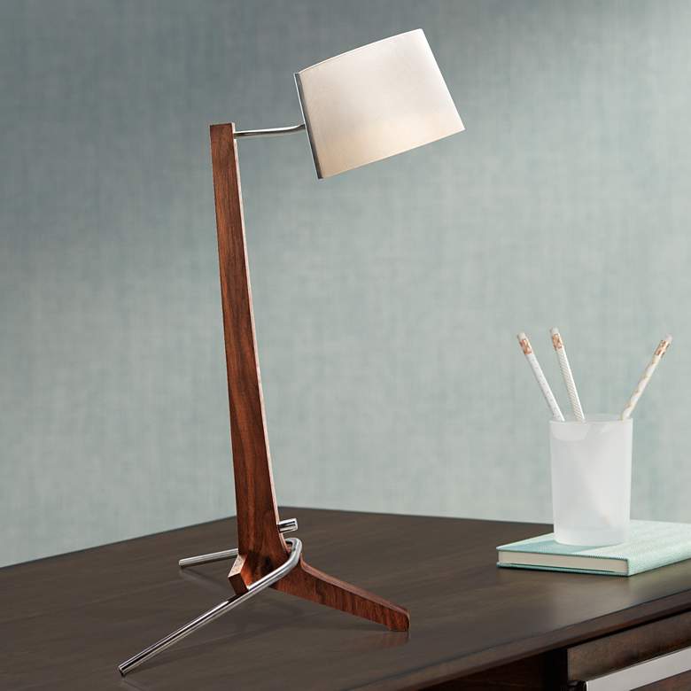 Image 1 Cerno Silva Oiled Walnut and White LED Table Lamp