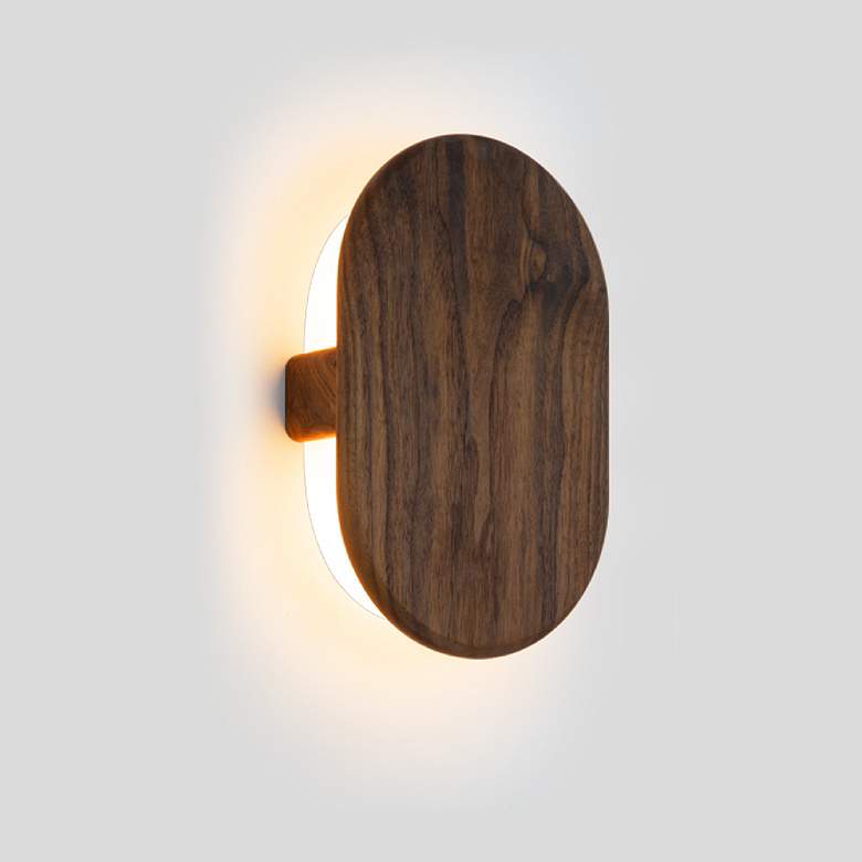 Image 1 Cerno Tempus 12" High Walnut LED Wall Sconce