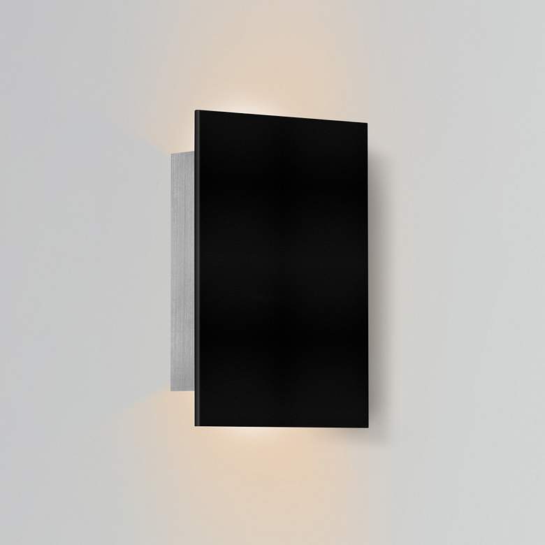 Image 1 Cerno Tersus 10 3/4 inchH Textured Black LED Outdoor Wall Sconce