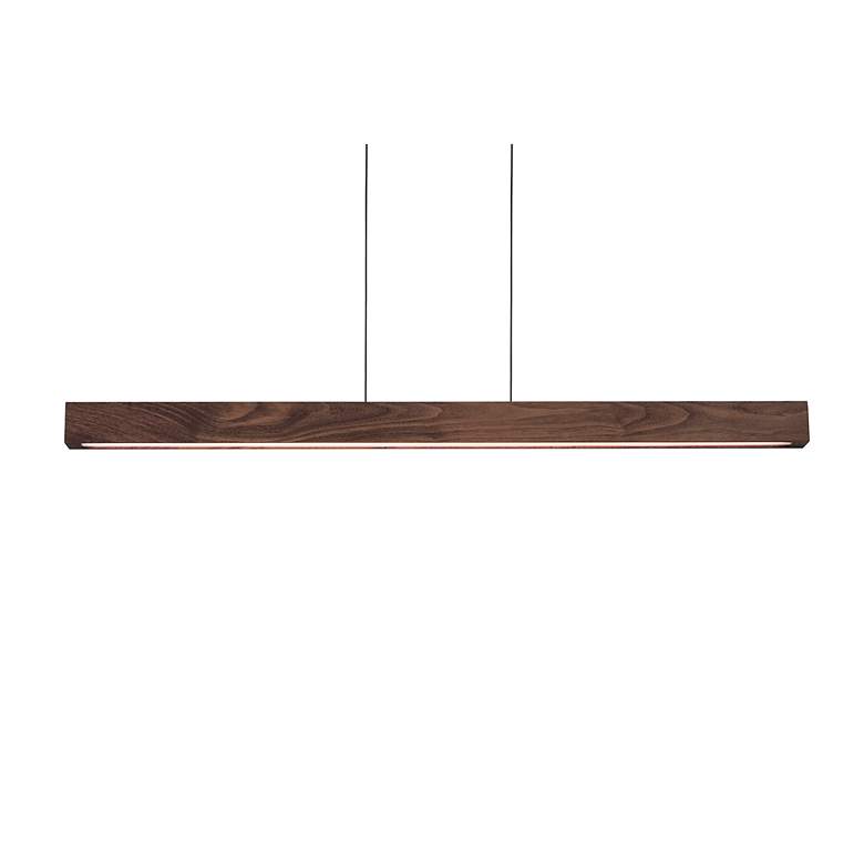 Image 2 Cerno Una 66" Wide Dark Stained Walnut LED Linear Pendant more views