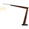 Cerno Valeo 95" Aluminum and Dark Walnut LED Arc Floor Lamp