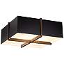Cerno Veram 18"W Matte Black and Walnut LED Ceiling Light