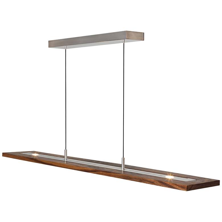 Image 4 Cerno Vix 34 inch Wide Oiled Walnut LED Kitchen Island Light Pendant more views