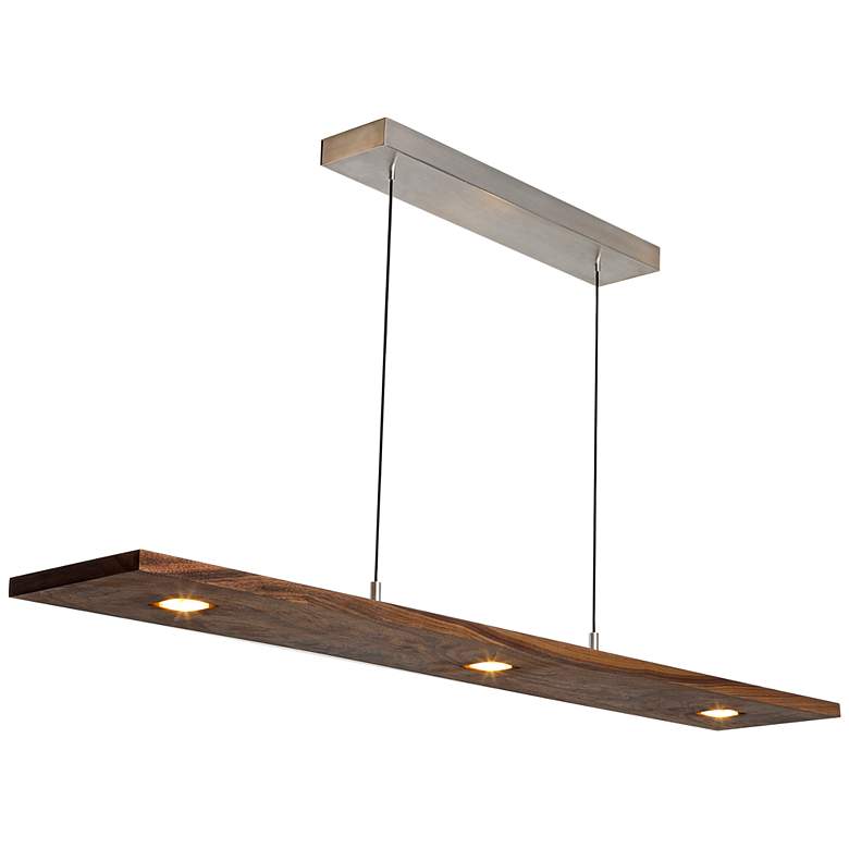 Image 2 Cerno Vix 48" Wide Oiled Walnut LED Kitchen Island Light Pendant