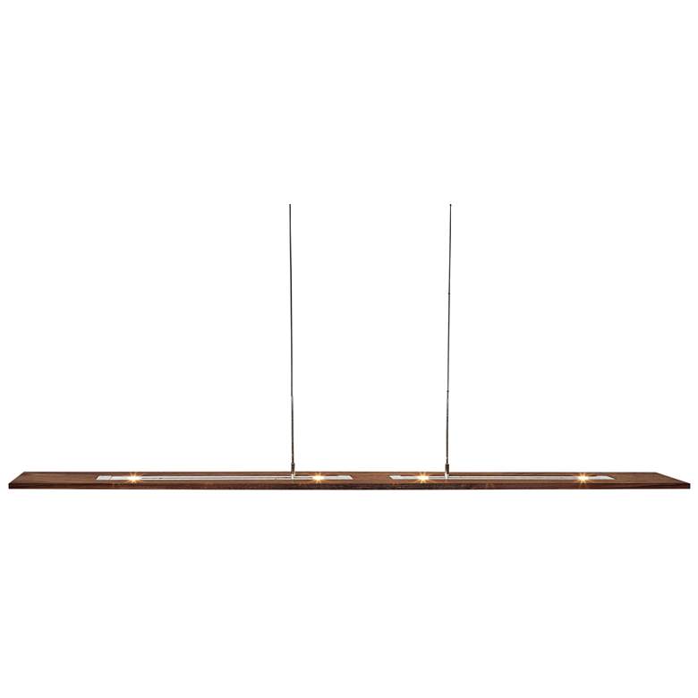 Image 3 Cerno Vix 82 82" Wide Walnut Wood Kitchen Island Light Pendant more views