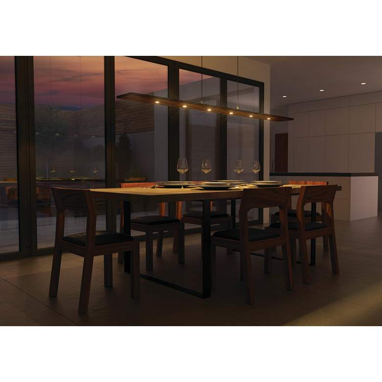 Image 5 Cerno Vix 82 82" Wide Walnut Wood Kitchen Island Light Pendant more views