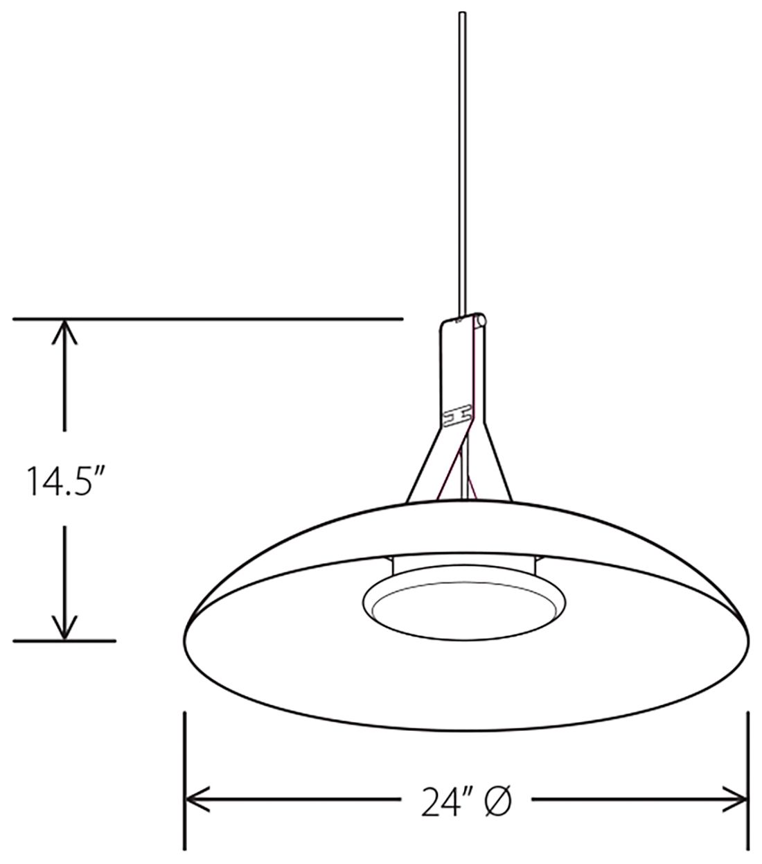Cerno Volo 24" Wide Blanc LED Pendant Light