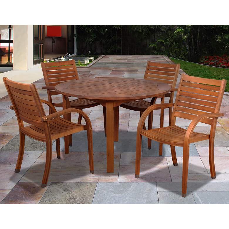 Image 1 Cerrissa 5-Piece Eucalyptus Round Dining Set