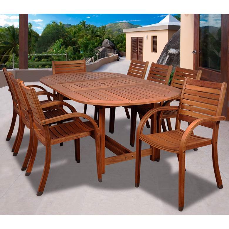 Image 1 Cerrissa 9-Piece Eucalyptus Oval Dining Set