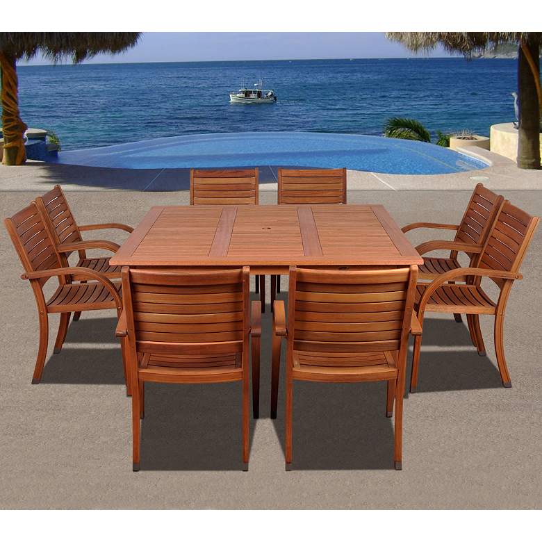 Image 1 Cerrissa Eucalyptus 9-Piece Square Dining Set