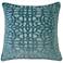 Cerulean Geometric Velvet 20" Square Decorative Pillow