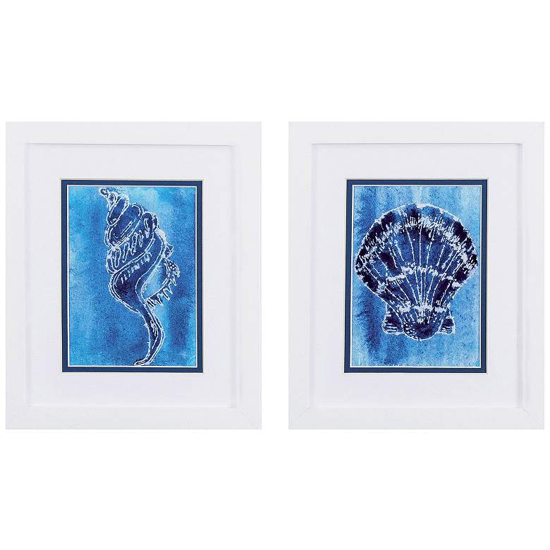 Image 1 Cerulean Shells B 9"W x 11"H Framed Art Set of 2