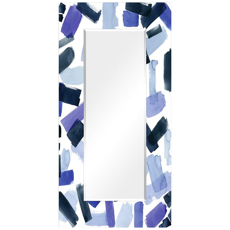 Image 3 Cerulean Strokes Art Glass 36" x 72" Rectangular Wall Mirror