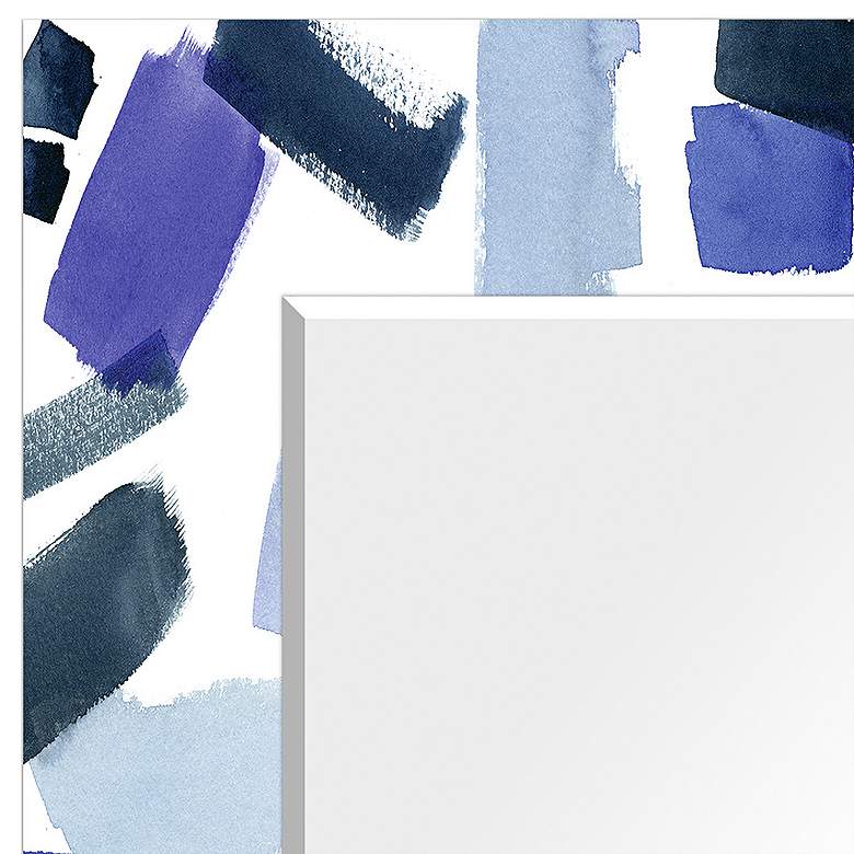 Image 4 Cerulean Strokes Art Glass 36" x 72" Rectangular Wall Mirror more views